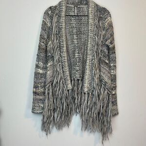 Free People Gray Birkenstock Tassel Fringe Sweater M